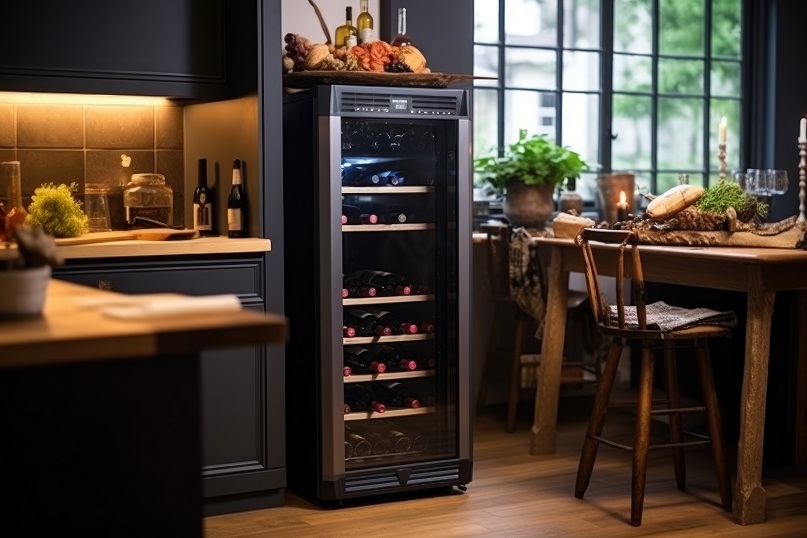smart wine fridge with adjustable temperature settings